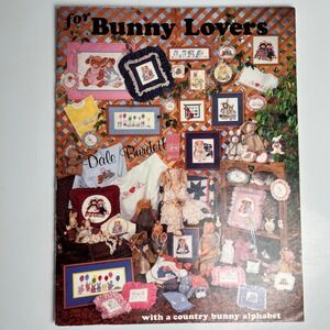 VTG For Bunny Lovers Cross Stitch Patterns‎ Dale Burdett Country Alphabet Crafts
